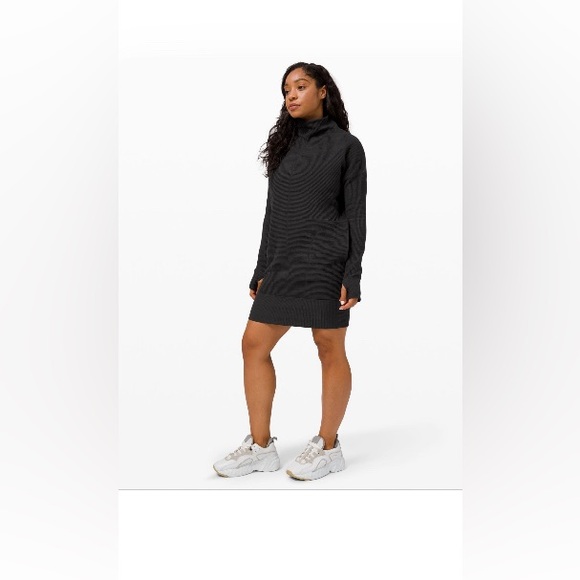 Lululemon: Call for Cozy Dress: Black: 8 - Picture 2 of 3